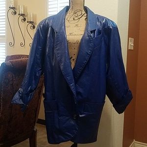 80's blue leather jacket.